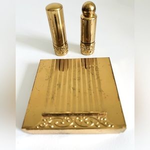 VINTAGE AVON COMPACT, LIPSTICK & PERFUME SET